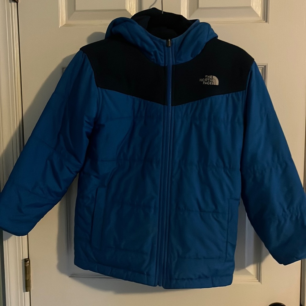 North Face blue reversible winter jacket